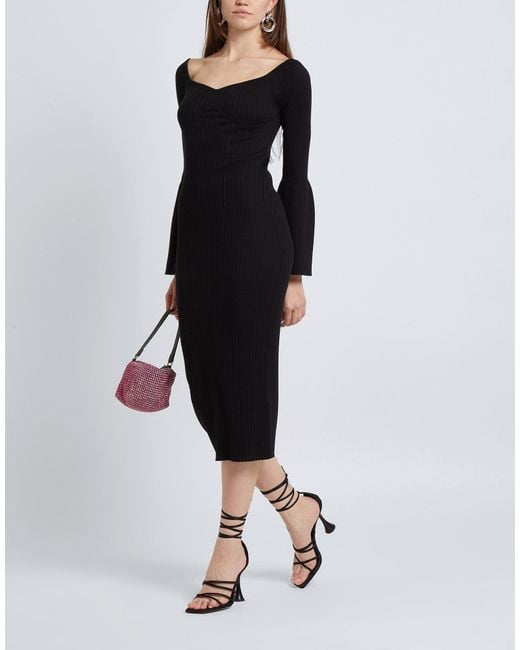8 by YOOX Black Midi Dress