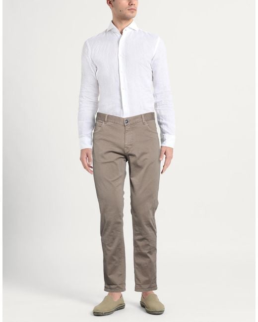 40weft Gray Taupe Pants Cotton, Elastane for men