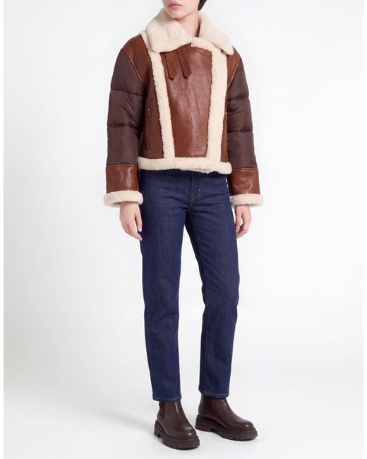 Ba&sh Brown Shearling- & Kunstfell