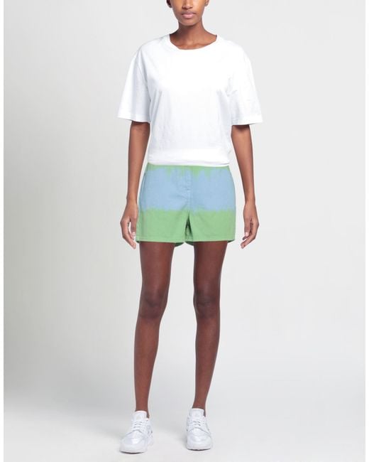 MSGM Green Denim Shorts Cotton