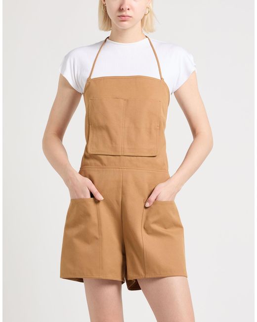 Max Mara Natural Camel Playsuit Cotton