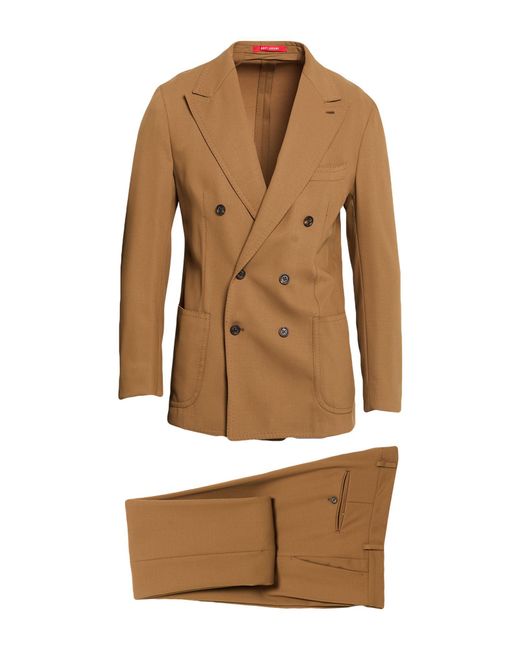Bagnoli Sartoria Napoli Natural Camel Suit Virgin Wool for men
