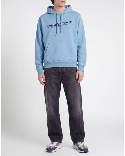 DIESEL Blue Sweatshirt Cotton for men