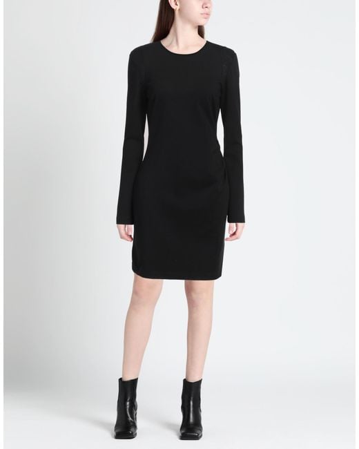 Pinko Black Mini Dress Viscose, Polyamide, Elastane