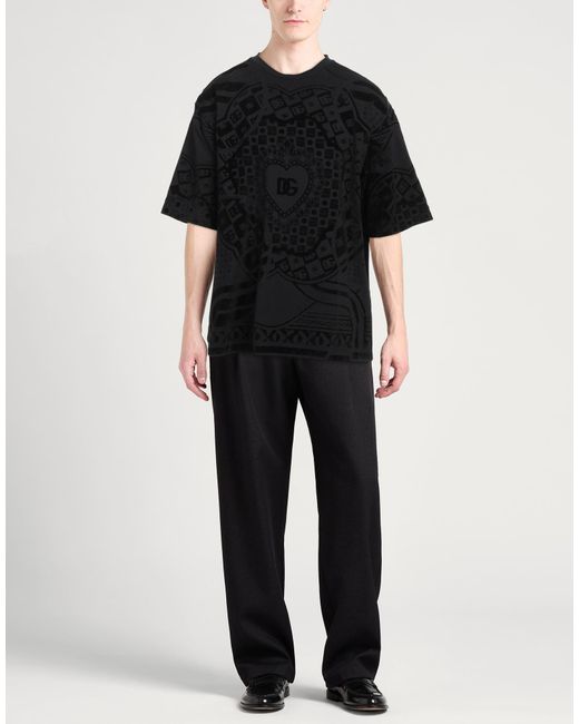 Dolce & Gabbana Black T-Shirt Cotton, Polyamide, Elastane for men