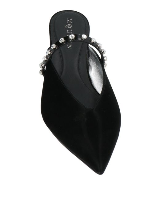McQueen Black Mules & Clogs