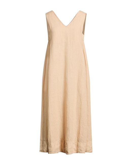 Peserico Natural Easy Midi Dress Linen, Cotton