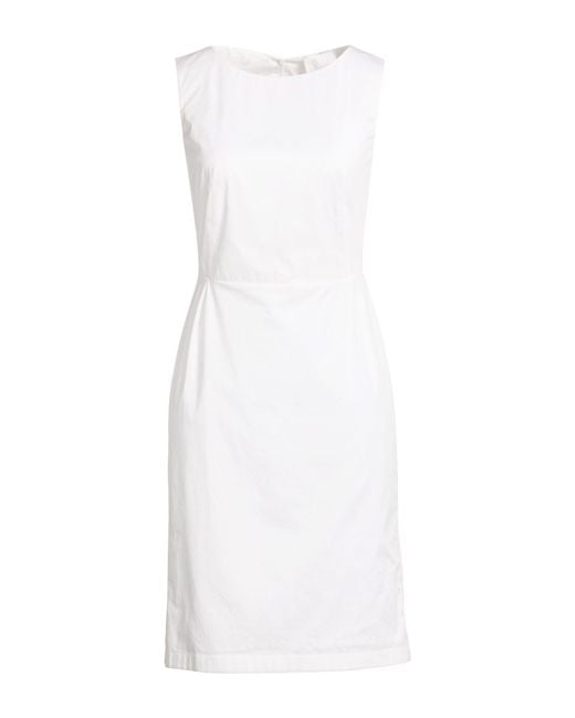 Eleventy White Midi Dress Cotton, Elastane