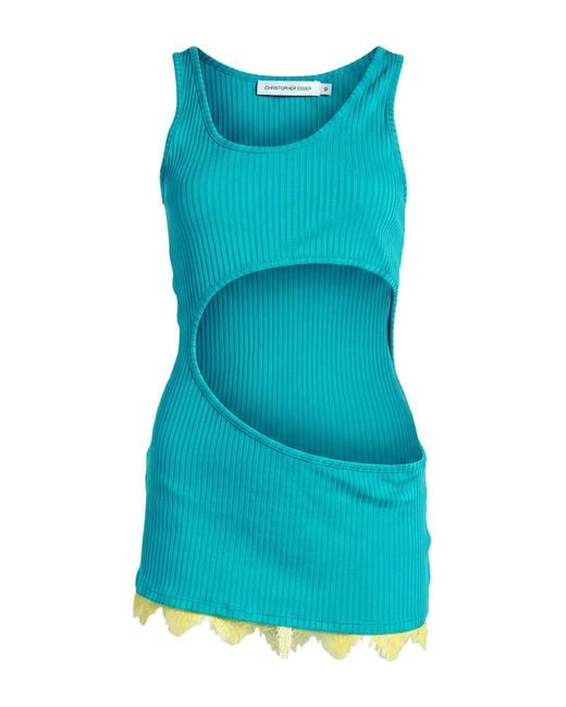 Christopher Esber Blue Mini Dress Viscose, Nylon, Elastane
