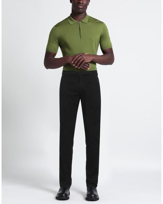 Dondup Black Pants Modal, Cotton, Elastane for men