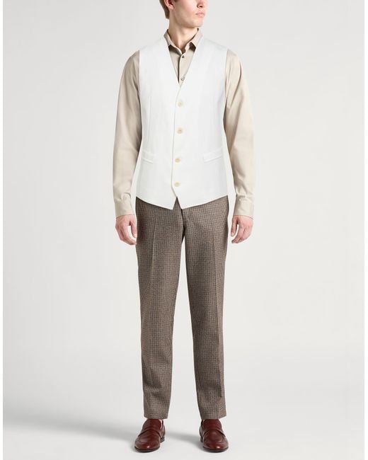 Barbati White Tailored Vest Cotton, Polyamide, Elastane for men