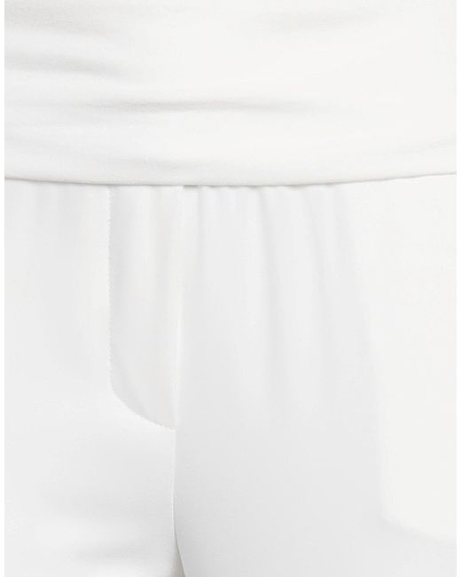 Maliparmi White Pants Polyester, Elastane, Cotton