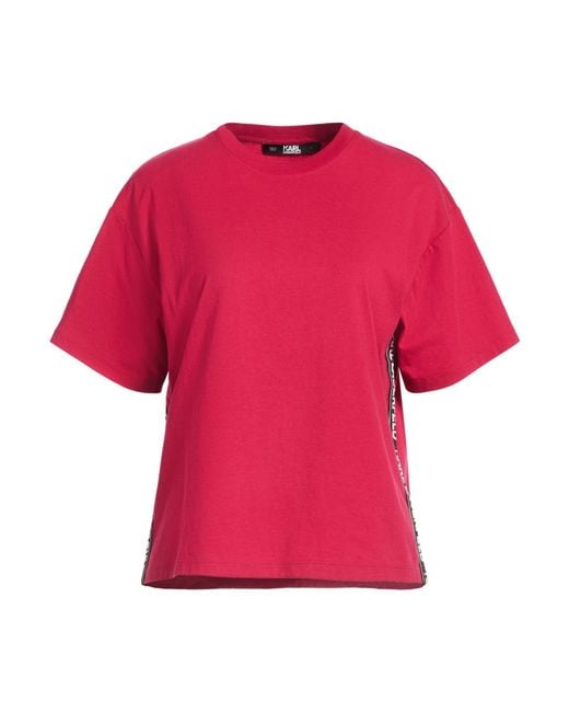 Karl Lagerfeld Red T-Shirt Organic Cotton