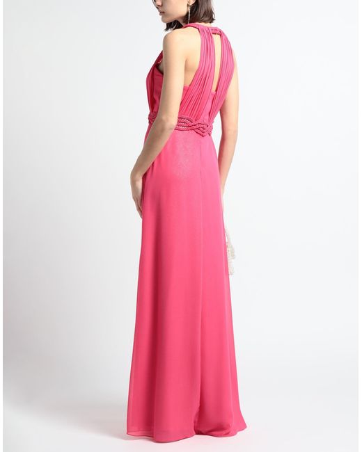 SOLOGIOIE Pink Maxi Dress Polyester