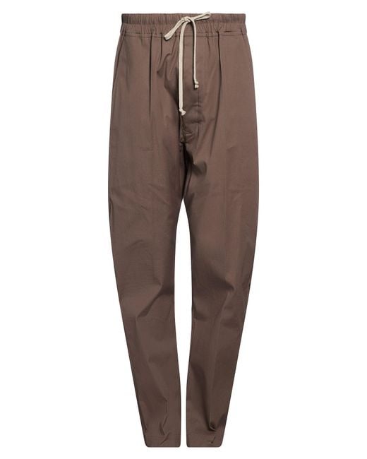 Rick Owens Brown Pants Cotton, Elastane for men