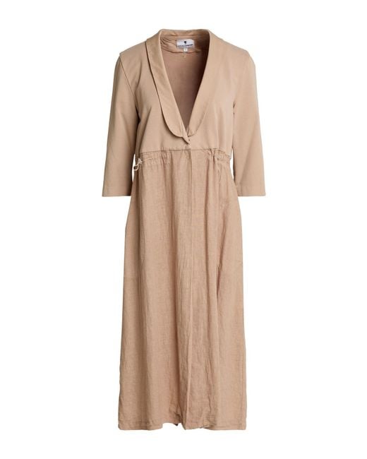 European Culture Natural Overcoat & Trench Coat Linen, Cotton, Elastane