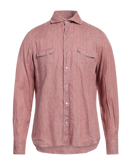 Giannetto Portofino Pink Pastel Shirt Linen for men