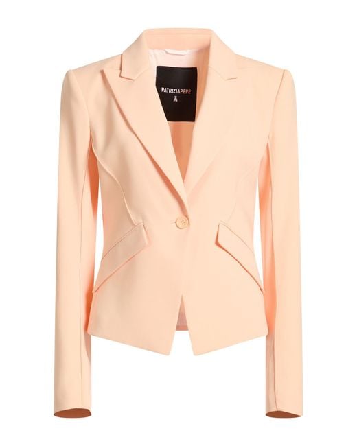 Patrizia Pepe Pink Apricot Blazer Polyester, Elastane