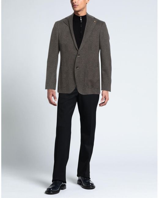 Sartoria Latorre Black Blazer Cotton, Virgin Wool for men