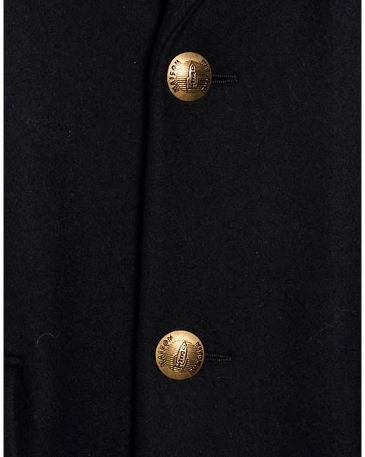 Maison Kitsuné Black Coat Wool, Polyamide for men