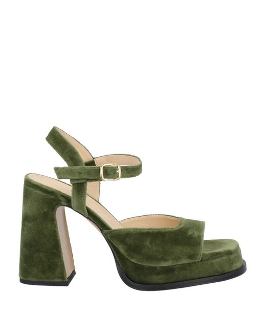 Souliers Martinez Green Sandals Textile Fibers