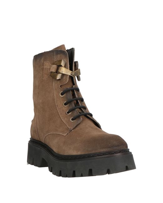 CafeNoir Brown Ankle Boots Leather