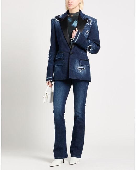 DSquared² Blue Blazer Cotton, Elastane