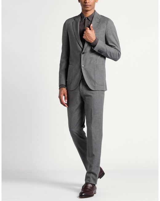 Lardini Gray Charcoal Suit Wool, Viscose, Polyester, Elastane for men