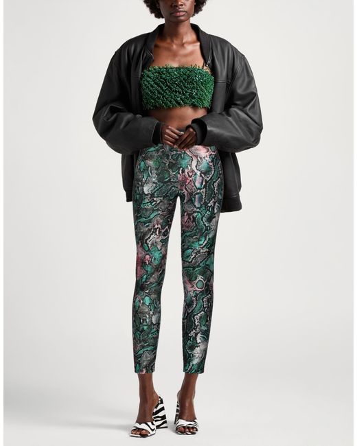 Just Cavalli Green Leggings Polyamide, Elastane