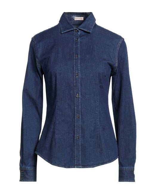 Camicettasnob Blue Denim Shirt Cotton, Elastane