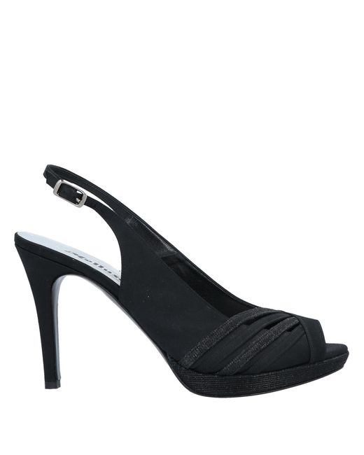 Melluso Black Sandals Textile Fibers