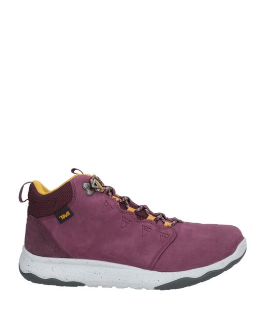 Teva Purple Ankle Boots Leather, Textile Fibers