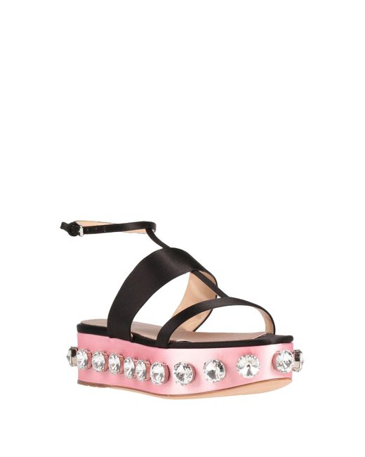 Giambattista Valli Pink Sandals Textile Fibers