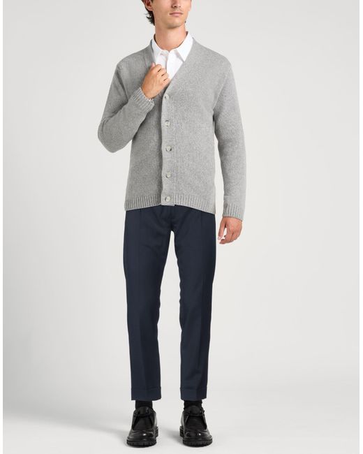 Messagerie Blue Pants Polyester, Wool, Elastane for men