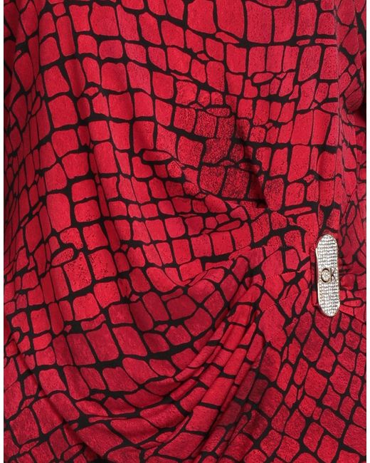 Calvin Klein Red T-Shirt Polyester, Elastane