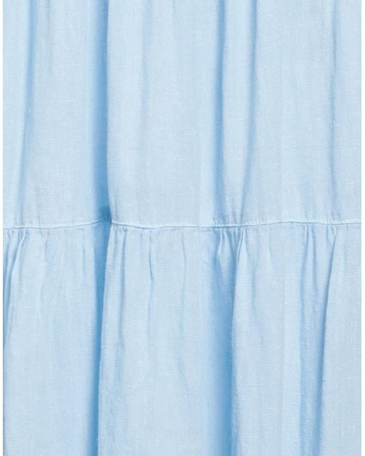 Vestido largo 120% Lino de color Blue