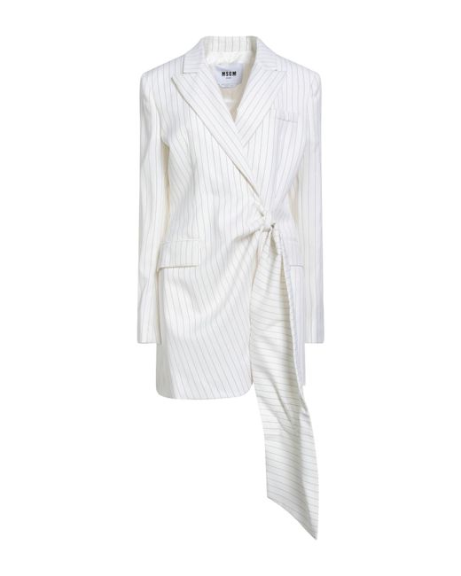 MSGM White Blazer Virgin Wool, Polyester