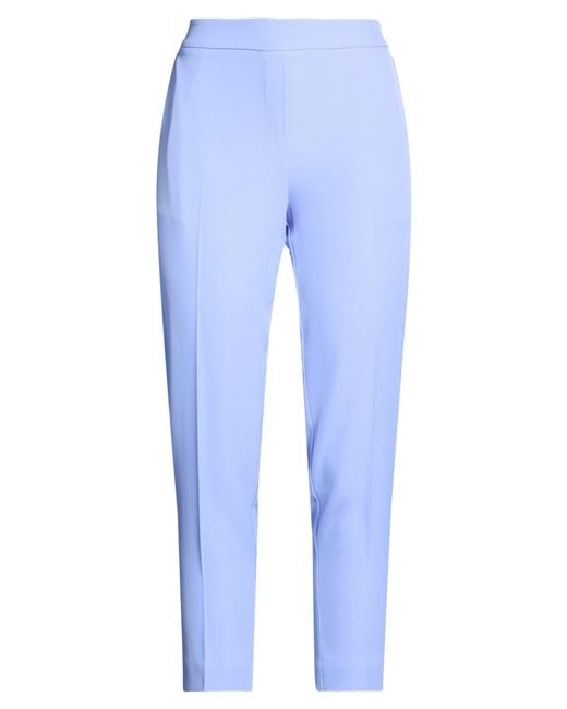 LANACAPRINA Blue Pants Polyester, Elastane