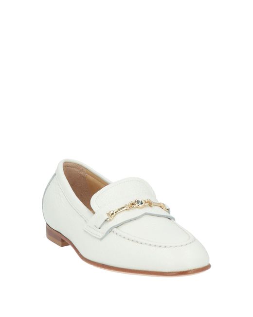 Baldinini White Loafers Leather