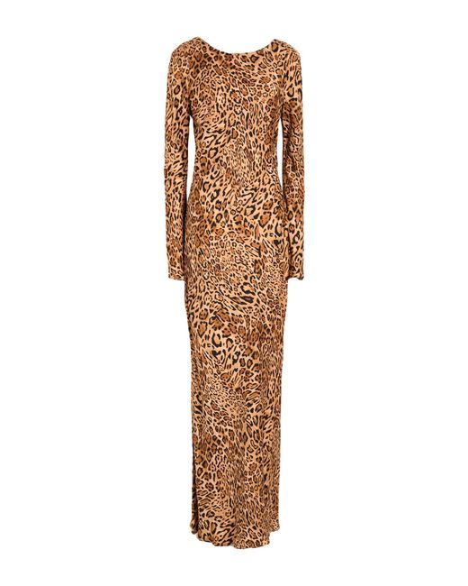 Twinset Natural Camel Maxi Dress Viscose