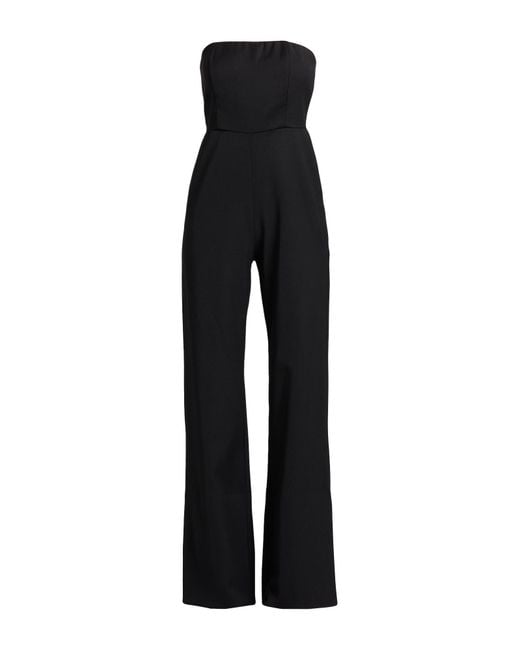 Semicouture Black Jumpsuit Polyester, Virgin Wool, Elastane