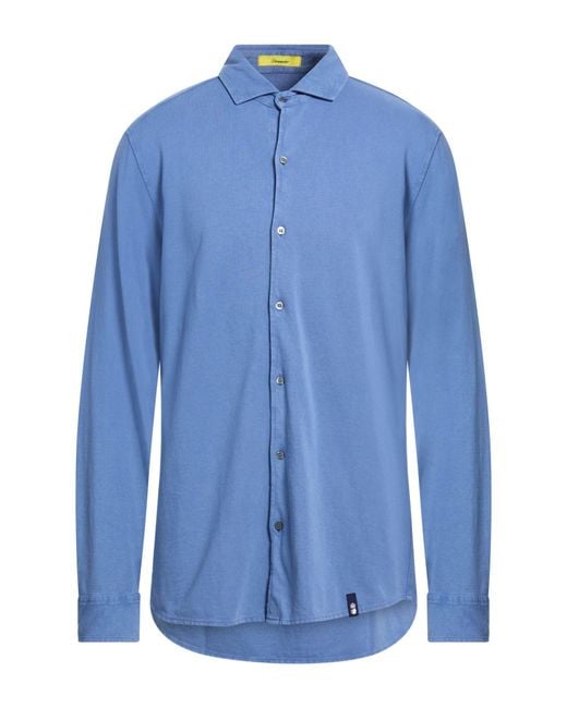 Drumohr Blue Shirt Cotton for men