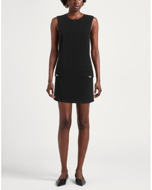 Pinko Black Mini Dress Polyester, Viscose, Elastane