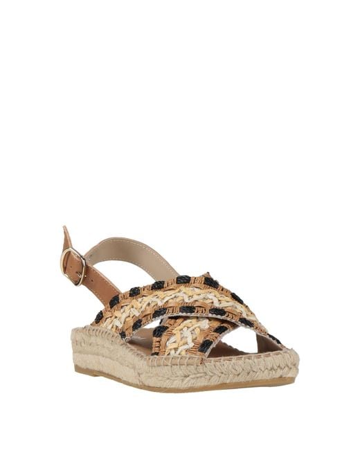 KARIDA Brown Espadrilles Leather, Textile Fibers