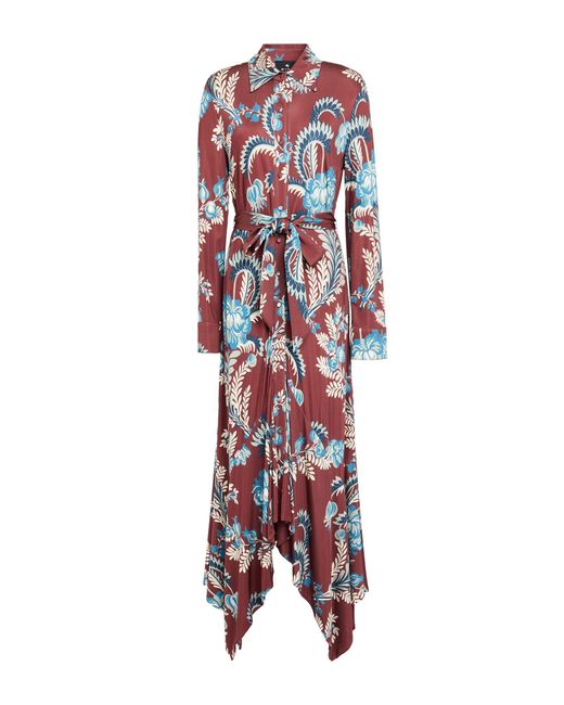 Etro Red Maxi Dress Viscose, Elastane