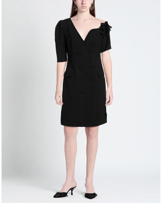 DOUBLE C Black Mini Dress Polyester, Elastane