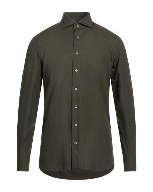 Lardini Green Dark Shirt Cotton for men