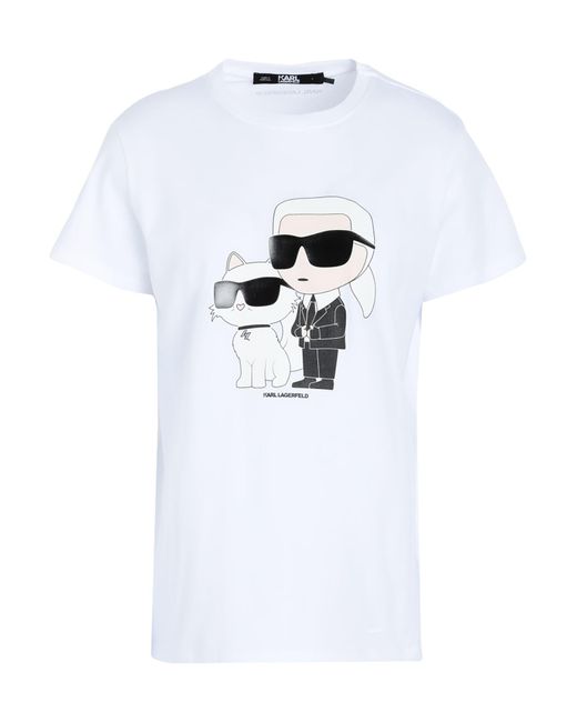 Karl Lagerfeld White Ikonik 2.0 T-Shirt T-Shirt Organic Cotton
