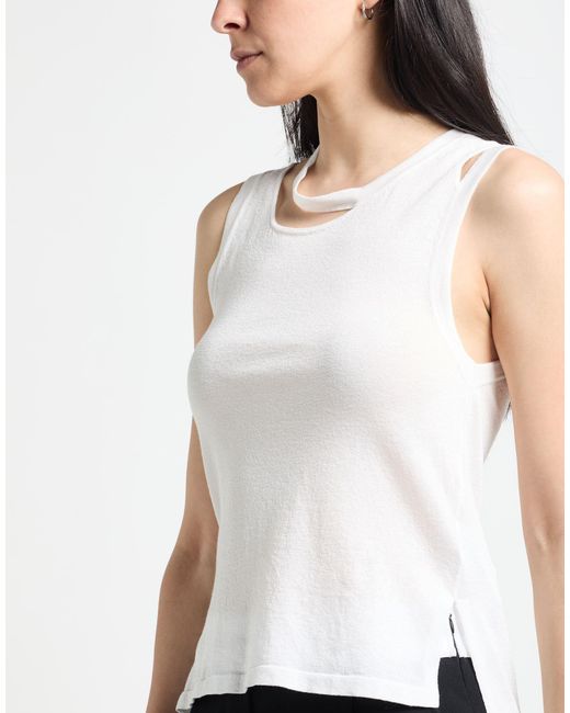 Dondup White Sweater Viscose, Polyester, Elastane