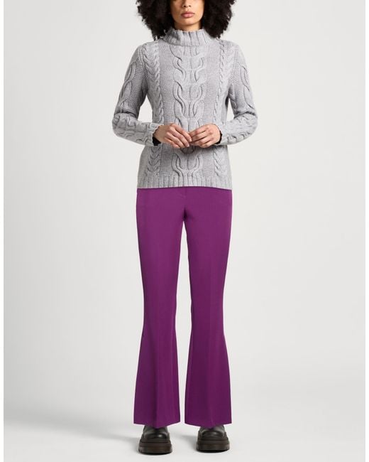 Blumarine Purple Plum Pants Polyester, Elastane